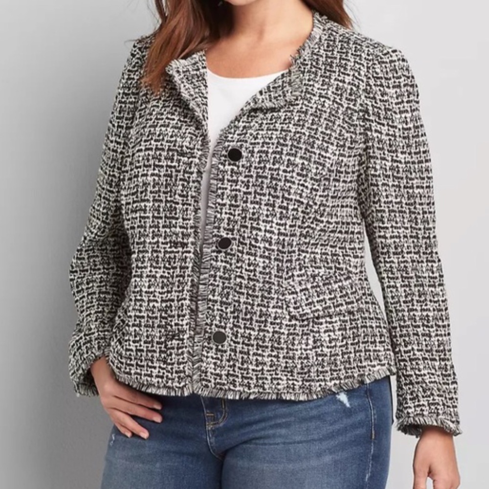 Lane Bryant Tweed Cropped jacket NWT 18 Petite